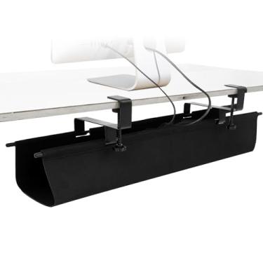 Imagem de Bandeja de gerenciamento de cabos sob a mesa 71 cm, bandeja de cabos de malha de metal com grampo para gerenciamento de fios de mesa, caixa de gerenciamento de cabos de mesa e organizador de cabos