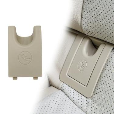 Imagem de Y-QIPED Capa Isofix de âncora de assento infantil para Toyota Camry, capa de âncora de cinto de segurança para assento traseiro para Toyota Avalon (bege, 1 capa apenas)