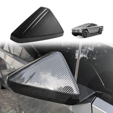 Imagem de BestEvMod Capa de espelho retrovisor lateral da porta compatível com 2023 2024 2025 Tesla Cybertruck Acessórios exteriores do motorista do passageiro capas de espelho retrovisor lateral proteção 2