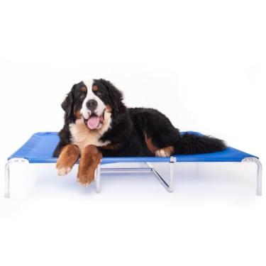 Imagem de Cama Suspensa Elevada Pet para Cachorro Leve Resistente Aluminio 120x90cm Tamanho XL Suporta Até 90kg - Dogets (Azul)