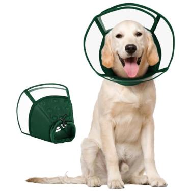 Imagem de Kuoser Coleira de cone para cães com acolchoamento macio para parar de lamber, cones macios ajustáveis para cães grandes após a cirurgia, coleira de recuperação respirável para animais de estimação