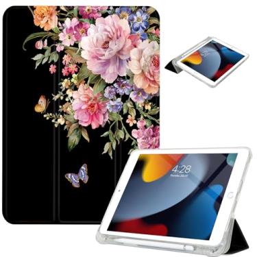 Imagem de Vimorco Capa para iPad 5ª/6ª geração de 9,7 polegadas 2017/2018, capa para iPad Air 1/2 2013/2014, suporte para lápis/2 suportes de visualização/suporte de digitação/fina, capa para iPad 5/6 gerações