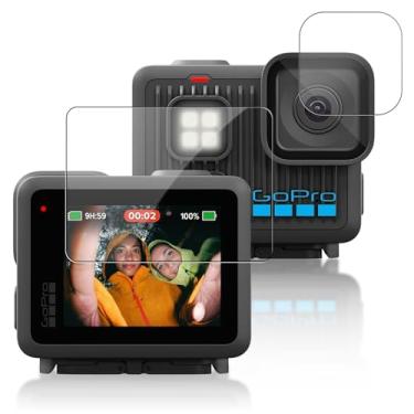 Imagem de NOUKAJU Protetor de tela para GoPro LIT Hero, vidro temperado HD, dureza 9h, arranhões, anti-impressão digital, protetor de filme de vidro temperado para câmera GoPro LIT Hero [1 + 1 unidade]