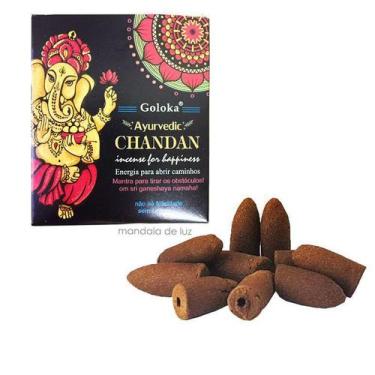 Imagem de 10 Incensos - Cone Backflow Chandan Ganesha Cascata Goloka - Mandala D