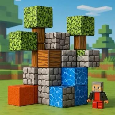 Imagem de Blocos Magnéticos 48 Peças – Cubos de Montar Educativos 3+ Anos, Brinquedo Infantil Criativo Construção Floresta Animal, Compatível com STEM, Presente para Meninos e Meninas