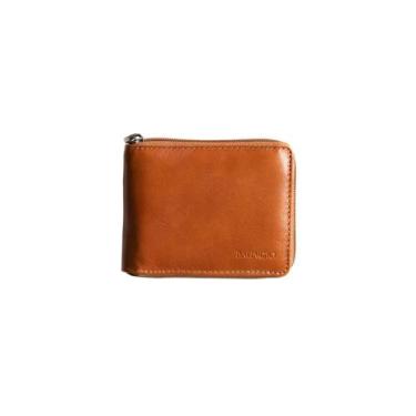 Imagem de Carteira Masculina de Couro com Zíper Newton Marrom - Bagaggio, U