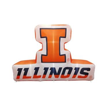 Imagem de FANMATS Mascote inflável NCAA Illinois Illini - Expositor inflável autoinflável, ventilador e cordões embutidos, logotipo oficial da equipe - mostre seu espírito durante todo o ano