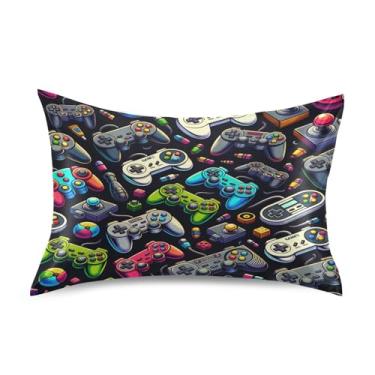 Imagem de Blueangle Várias fronhas de cetim gamepads para cabelo e pele, fronha de seda, tamanho padrão (50,8 x 66 cm) - Capas de almofada de cetim com fecho de envelope (766)