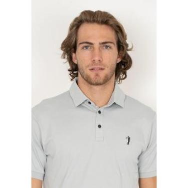 Imagem de Camisa Polo Aleatory Lisa Algodão Pima Cinza Claro-Masculino