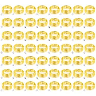 Imagem de GAILROSO Pacote com 100 luzes de fadas operadas por bateria, 3 modos de velocidade, 20 LEDs, mini cordão de bateria à prova d'água para potes de pedreiro, decoração de Natal, festa de casamento