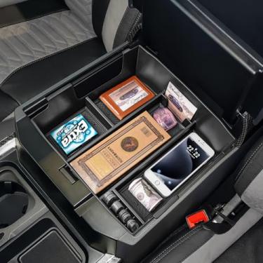 Imagem de RUNROAD Bandeja organizadora de console central compatível com acessórios 2023 2024 2025 2026 Ford F250 F350 F450 F550, organizador de apoio de braço, divisórias de acessórios F250 (apenas console