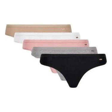 Imagem de Kit 5 Calcinhas Loba Fio Dental Algodão Conforto E Maciez Cor:Sortidas