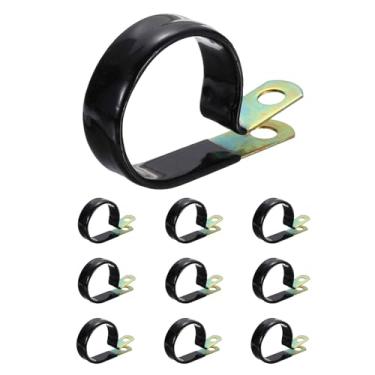 Imagem de HARFINGTON 10 braçadeiras revestidas de vinil 1-3/4" (45 mm) grampo de tubo mergulhado em vinil clipe de alça para instalação doméstica industrial automotiva fio de tubulação