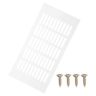Imagem de PATIKIL Capa de ventilação de porta de 30 x 15 cm, capa de ventilação de grade de alumínio com parafusos de montagem para porta de teto de armário de guarda-roupa, branca