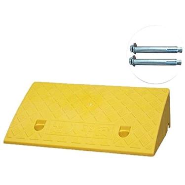 Imagem de MOMOBC Rampa de freio para garagem, rampa de limiar rampa para cadeira de rodas em casa, rampas de plástico rampas de limite de bicicleta motocicleta almofada de subida rampas externas (cor: amarelo