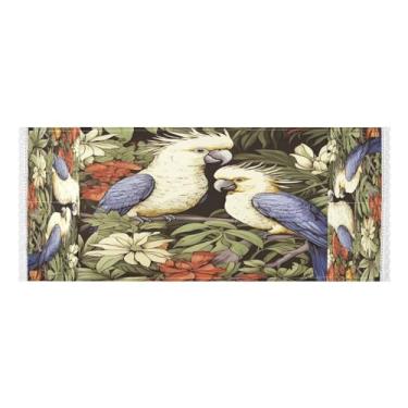 Imagem de Wassud Lindas capas de lavadora e secadora de papagaios, protetor de lavadora com sacos de armazenamento, capa de geladeira à prova de poeira com bolsos para lavanderia doméstica, cozinha, 120 x 55 cm