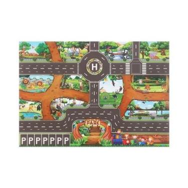 Imagem de Tapete De Atividades Para Bebês Com Mapa De Trânsito Urbano, Estaciona