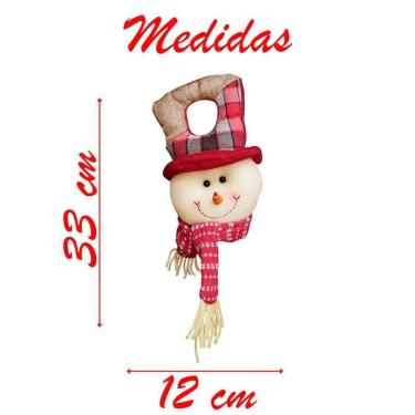 Imagem de Kit 12 Bonecos De Neve Enfeite Porta Decoração Natal Pendente