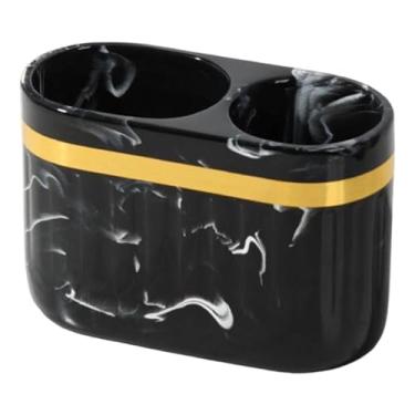 Imagem de Generic Organizador de Pasta de Dentes com 2 Compartimentos, Organizador Versátil para Banheiro, em Resina, para Mesas, Escova de Dentes e Pente, Preto