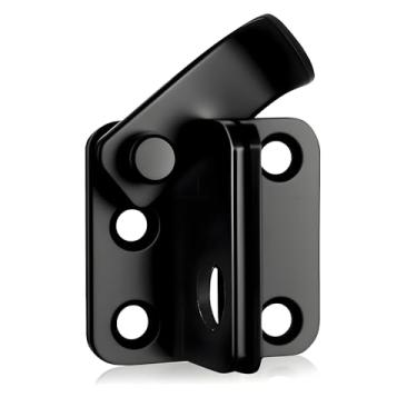 Imagem de Oudesi Trava de porta flip com orifício para cadeado, fechadura interna de segurança de aço inoxidável SUS304 para garagem, preto fosco, tamanho pequeno, AMS2001-B