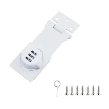 Imagem de Pastlla Fechaduras giratórias com senha de armário doméstico, fechaduras de armário com combinação, fechadura de combinação sem chave para portas pequenas, armários, porta de celeiro, banheiro, ao ar