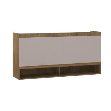 Imagem de Armário Aéreo Maleiro Modulado 2 Pts 165cm Veneza Luciane Mó Avelã Pf/cinammon Pf