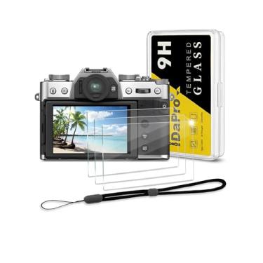 Imagem de iDaPro Protetor de tela para Fujifilm X-T30 III X-T30III Fuji X-T30 Mark III + cordão de mão [3 + 1 peça], vidro temperado, dureza 9H, antiarranhões, sem bolhas, fácil instalação