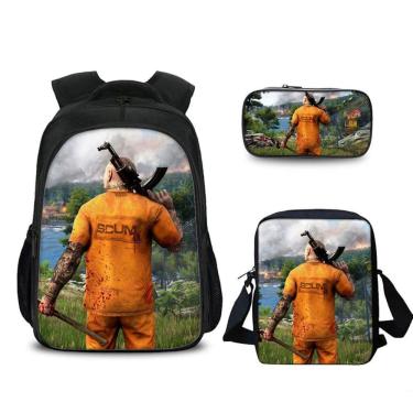Imagem de Conjunto de mochilas, bolsa escolar Scums, bolsa de nylon de anime para crianças