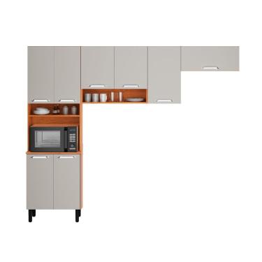 Imagem de Armário De Cozinha 254cm Off White Em Madeira Itatiaia Vegas