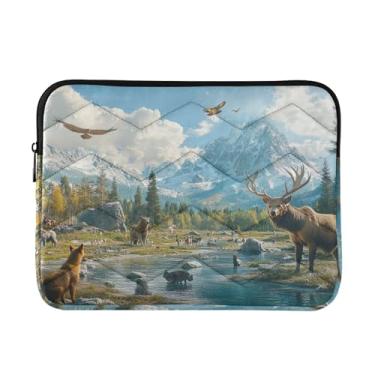 Imagem de Capa para laptop para dispositivo eletrônico portátil Awildlife Scene azul à prova de choque capa protetora para notebook