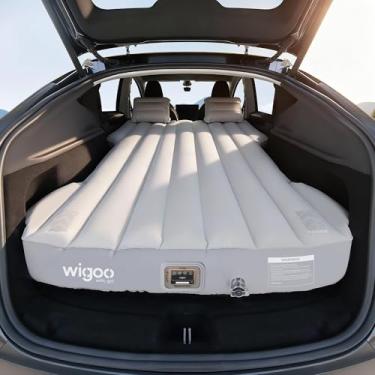Imagem de Wigoo Colchão de atualização 2026 para Tesla Model Y [clique autoinflado, conforto em nível doméstico] Bomba embutida de carregamento USB-C e design ergonômico com 2 travesseiros, acampamento para