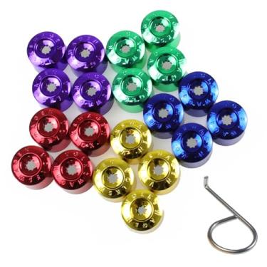 Imagem de Nihfien 20 peças de tampas de porca de roda de carro de 17 mm, tampas de proteção de parafuso de pneu automotivo à prova de poeira, ferramenta de remoção de desmontagem de substituição 1K0 601 173