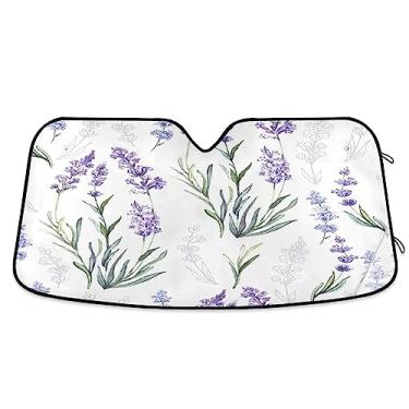 Imagem de Abajur de carro lavanda aquarela, viseira de sol para caminhão, SUV, carro, acessórios de janela de carro