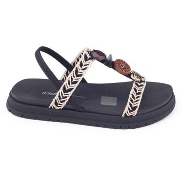 Imagem de Sandália Flat feminina Dakota Y6801 Papete Pedraria Colorida