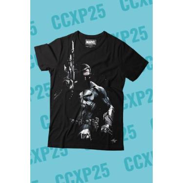 Imagem de Camiseta Marvel O Justiceiro - Piticas, G3, Preto, Unissex