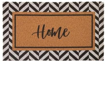 Imagem de Tapete Entrada Porta Casa Apartamento Capacho 40x60 40x75 Home Bem Vindo Diversos Bege Preto Cinza(Moldura Home 40x75)