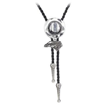 Imagem de JPJZY BRBAM Chapéu de cowboy ocidental gravata bolo estilo vintage prata antiga mapa dos Estados Unidos gravata bolo gravata elegante retrô cowboy presente, Metal, Sem Pedra Preciosa