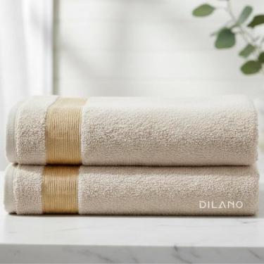 Imagem de Kit 2 Toalhas de Banho Grande e Macia Premium Algodão Bege Tomie Lmpet