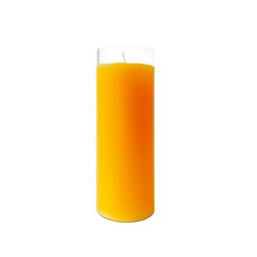 Imagem de chaoxinge Velas de oração de cera de abelha pura, velas devocionais de 7 dias em vidro - 1 pacote com 120 horas de tempo de queima, velas religiosas com fragrância de mel, católicas para memoriais
