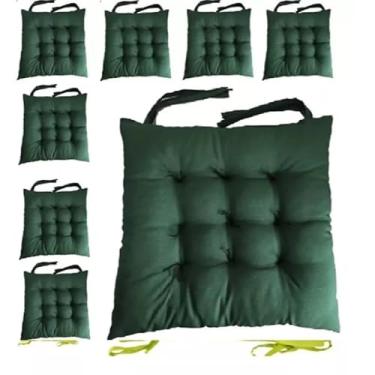 Imagem de Kit com 4 Almofadas Assento Futon Quadrado 40x40cm - Confortáveis, Ideais para Sala, Quarto e Piqueniques (Verde-musgo)