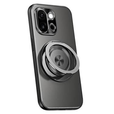 Imagem de LTLMYDAM Capa à prova de choque para OnePlus 15, anel magnético, capa fina, proteção para câmera, suporte giratório, capa fria, preta, 15