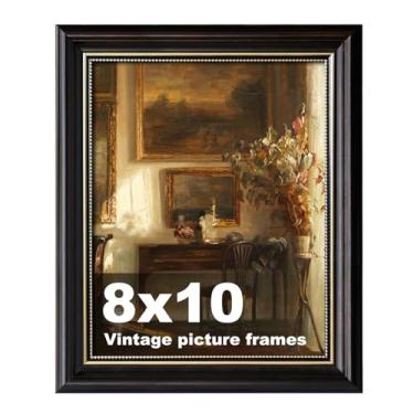 Imagem de BSRHOME Molduras vintage 20 x 25 cm, moldura ornamentada para decoração de parede, 1 porta-retrato antigo, marrom