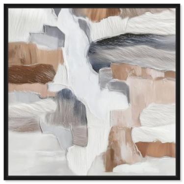 Imagem de Earthy Art I Impressão em tela minimalista arte de parede por Art Remedy, moldura preta, 20 x 20