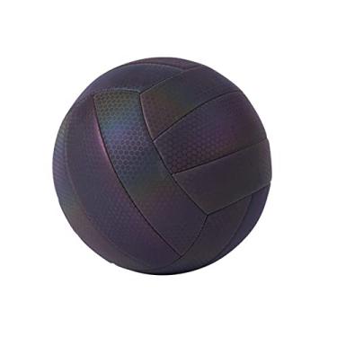 Imagem de Bola de vôlei oficial tamanho 5, que brilha no escuro, bola de vôlei refletiva brilhante, à prova d'água, bolas de vôlei para ambientes internos e externos para jogos de praia, academia, treinamento