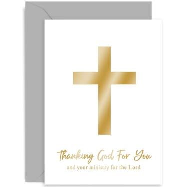 Imagem de Elegante cartão de agradecimento do pastor - cartão de Natal dourado para pastor e esposa - presente para pastor - cartão de aposentadoria preiest - cartão de ordenação de diácono | Em branco dentro
