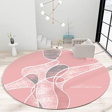 Imagem de Tapete redondo, tapete de área de poliéster macio antiderrapante tapete redondo lavável tapetes internos para sala de estar quarto decoração de casa, C, diâmetro 140 cm