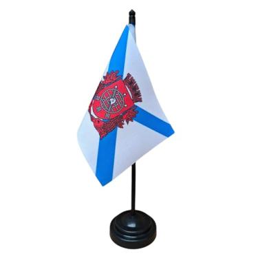 Imagem de Bandeira de Mesa Rio de Janeiro, 26cm Altura Total, 18x11cm Tecido Oxford, Face Única, Base Plástica, Decorativa, Multicolorida, para Escritório, Eventos e Cerimônias