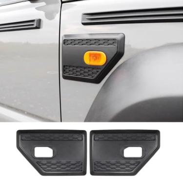 Imagem de Para Suzuki Jimny 2 portas 4 portas 2019 2020 2021 2022 2023 2024 2025 2026 ABS preto ABS painel de luz de seta lateral lateral painel guarnição