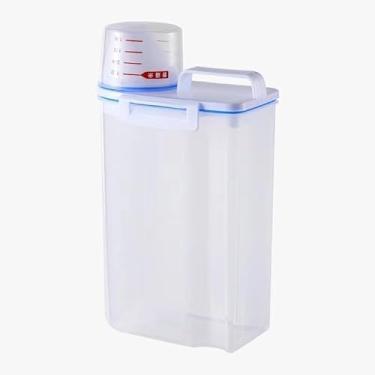 Imagem de Dispenser Organizador Hermético 2,5L com Copo Medidor – Ideal para Grãos, Produtos de Limpeza e Ração, Multiuso na Cozinha e Lavanderia(1PCS)