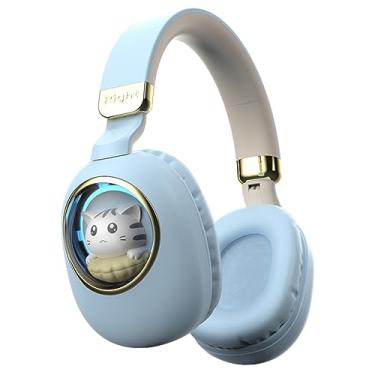 Imagem de Fones de ouvido sem fio BT5 3 desenho animado fofo Headset gamer Over Ear Design animal com luz atmosfera Almofadas macias dobráveis Fone AUX IN